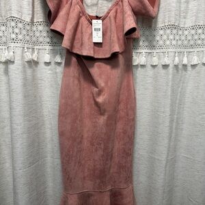 Fashion Nova Dusty Pink Midi Dress